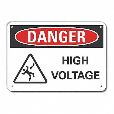 Rflct High Voltage Danger Sign 10x14in