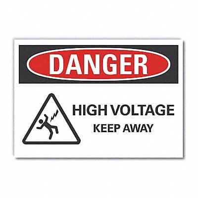 High Voltage Danger Rflct Lbl 7inx10in