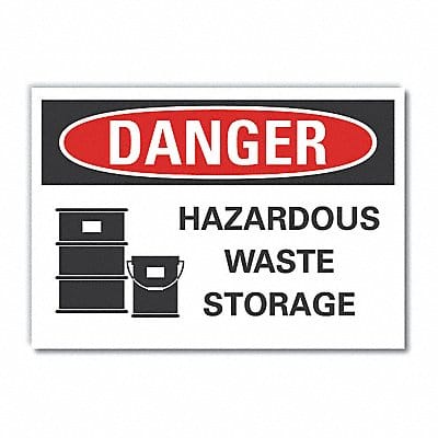Hazardous Waste Danger Rflct Lbl 7x10in