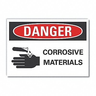 Corrosive Mtrls Danger RflctvLbl 7x10in