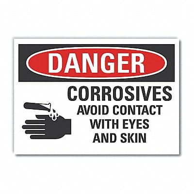Corrosive Mtrl Danger Rflct Lbl 10x14in