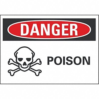 Poison Danger Label 3.5inx5in Polyester