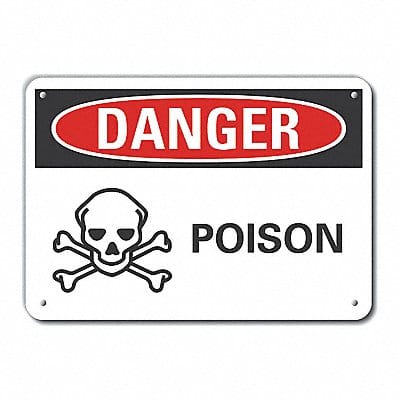 Rflct Poison Danger Sign 10x14in Alum
