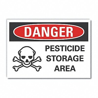 Pesticide Danger Label 3.5x5in Polyester