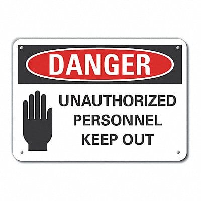 Rflctv Auth Person Danger Sign 10x14in