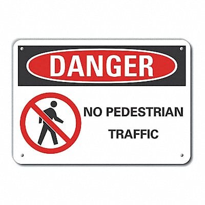 Pedestrian Trfc Danger Sign 10x14in Alum