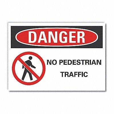 Pedestrian Trffc Danger RflctvLbl 7x10in