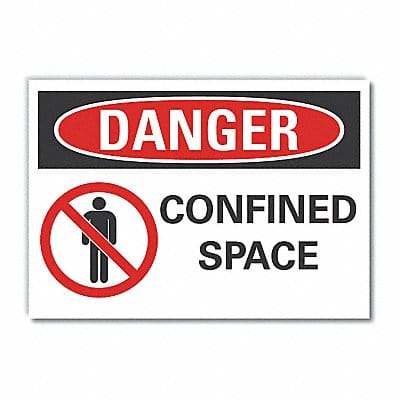 Confined Space Danger Rflctv Lbl 10x14in