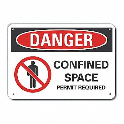 Confined Space Danger Sign 10x14in Alum