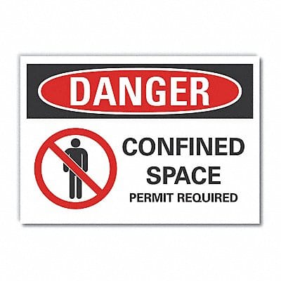Confined Space Danger Rflctv Lbl 3.5x5in