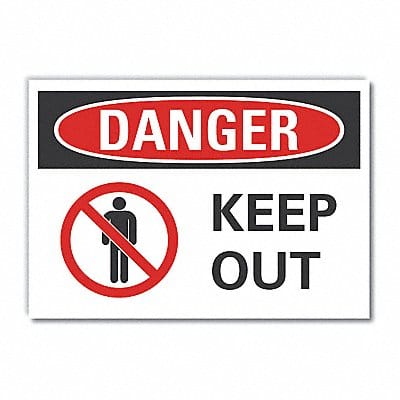 Keep Out Danger Lbl 7inx10in Polyester