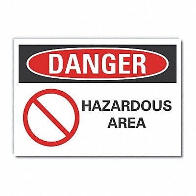 Hazard Area Danger Lbl 5x7in Polyester