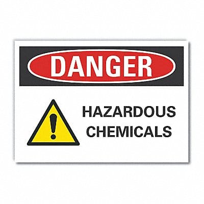 Hzrdous Chem Danger Lbl 3.5x5in Polyest