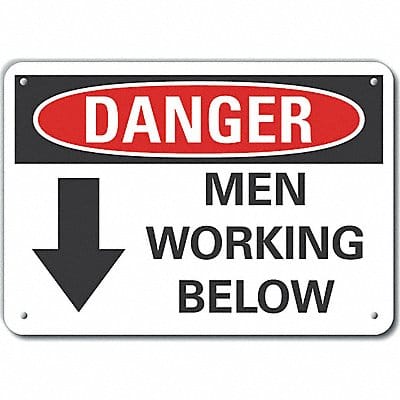 Rflct Men Working Danger Sign 10x14in