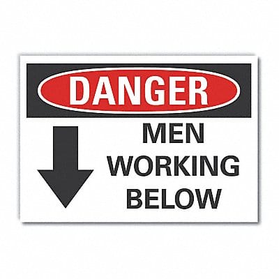 Men Working Danger Rflct Lbl 10inx14in