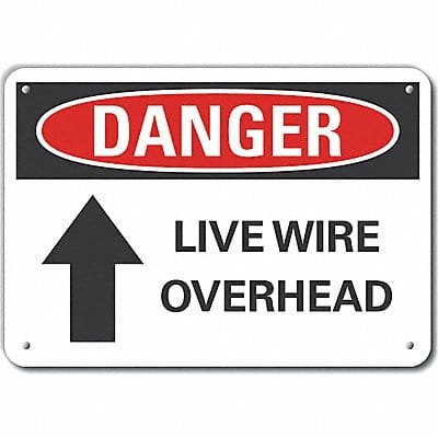 Live Wire Danger Sign 10inx14in Aluminum