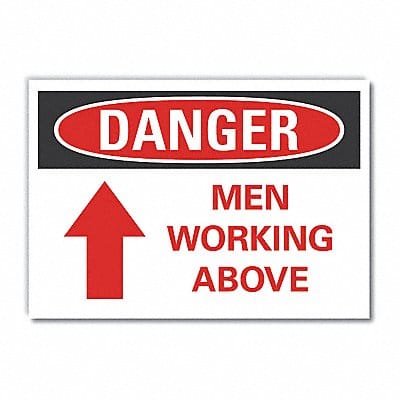 Men Working Danger Lbl 7x10in Polyester