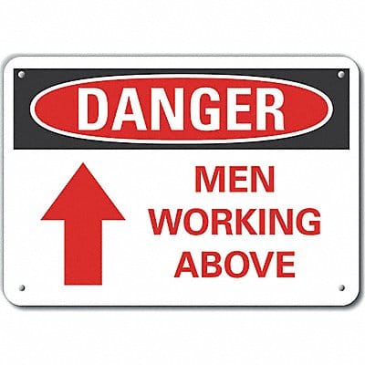 Rflct Men Working Dangr Sign 7x10in Alum