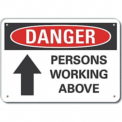 Overhead Hazard Danger Sign 10x14in Alum