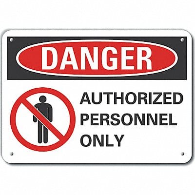Danger Sign 7 in x 10 in Aluminum