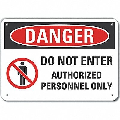 Rflctv Auth Person Danger Sign 10x14in