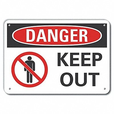 Keep Out Danger Sign 10inx14in Aluminum