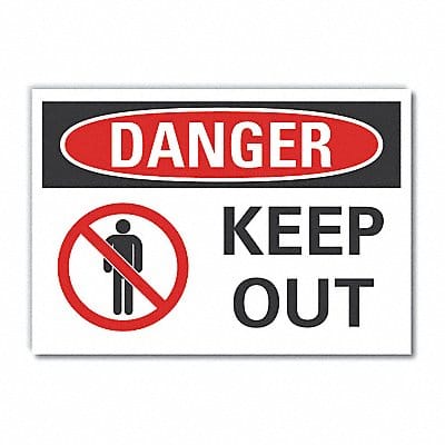 Keep Out Danger Label 5inx7in Polyester