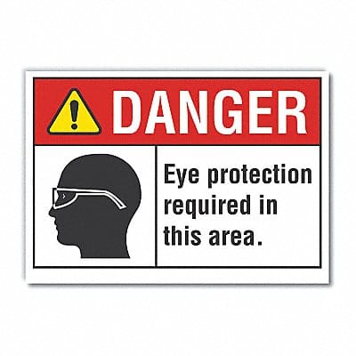 Eye Danger Rflctv Label 3.5inx5in