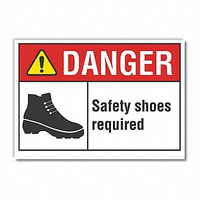 Foot Danger Rflct Label 5 in x 7 in
