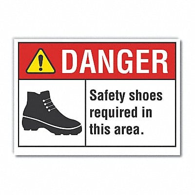 Foot Danger Label 5inx7in Polyester
