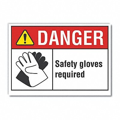 Hand Danger Rflctv Label 3.5inx5in