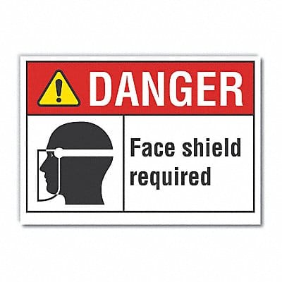Face Mask Danger Labl 5inx7in Polyester