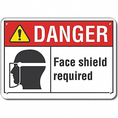 Rflctv Face Mask Dangr Sign 10x14in Alum