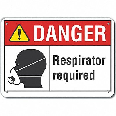 Rflct Respirator Rqrd Dangr Sign 10x14in