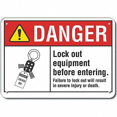 Danger Sign 7 in x 10 in Aluminum