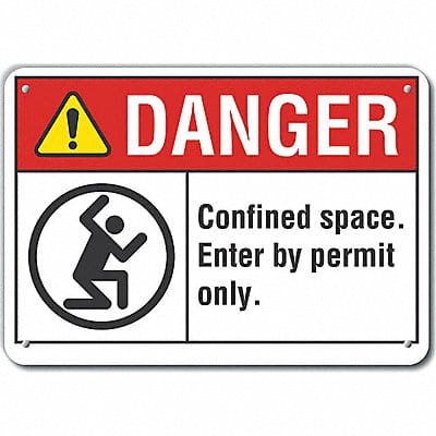 Danger Sign 7 in x 10 in Aluminum