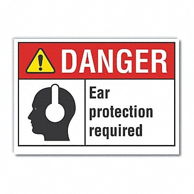 Hearing Danger Rflctv Label 5inx7in