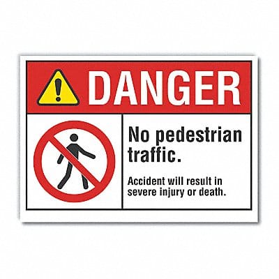 Pedestrian Traffic Danger Lbl 10x14in