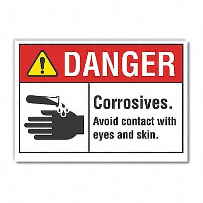 Corrosive Mtrl Danger Lbl 10x14in