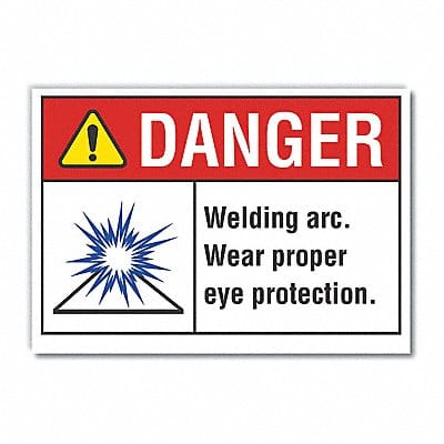 Eye Danger Label 5 in x 7 in Polyester