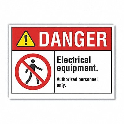 Elec Equipment Danger Rflctv Label 5x7in