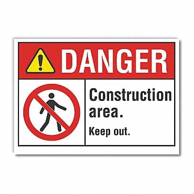 Construction Area Danger Lbl 10x14in