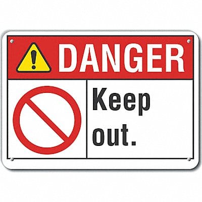 Rflct Keep Out Danger Sign 7x10in Alum