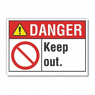 Keep Out Danger Rflct Label 10inx14in