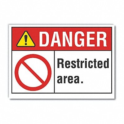 Restricted Area Danger Rflct Lbl 7x10in