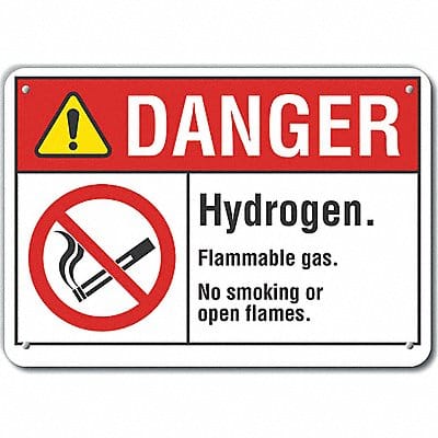 Rflct No Smoking Danger Sign 7x10in Alum