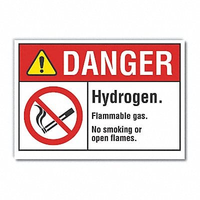 No Smoking Danger Rflct Label 3.5x5in