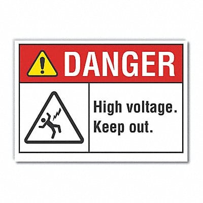 High Voltage Danger Rflct Lbl 7inx10in