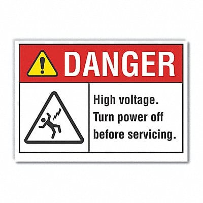 High Voltage Danger Lbl 5x7in Polyester