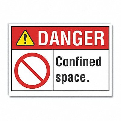 Confined Space Danger Lbl 7x10in Polyest